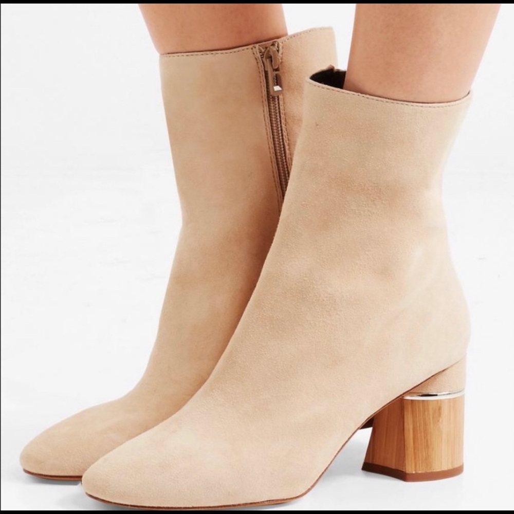 Phillip Lim Women Drum Suede Ankle Boots Beige